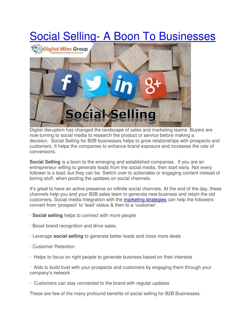 social selling a boon to businesses