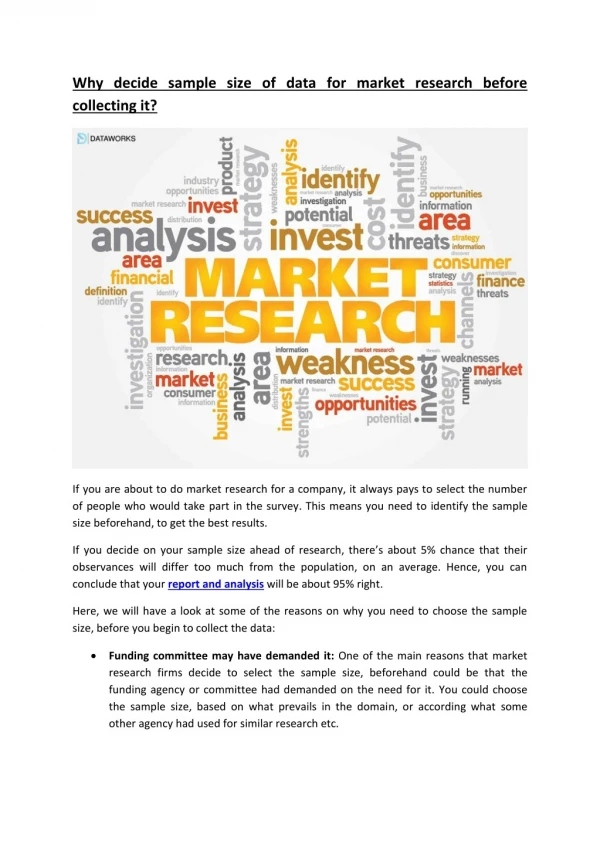Why decide sample size for market research before collecting data