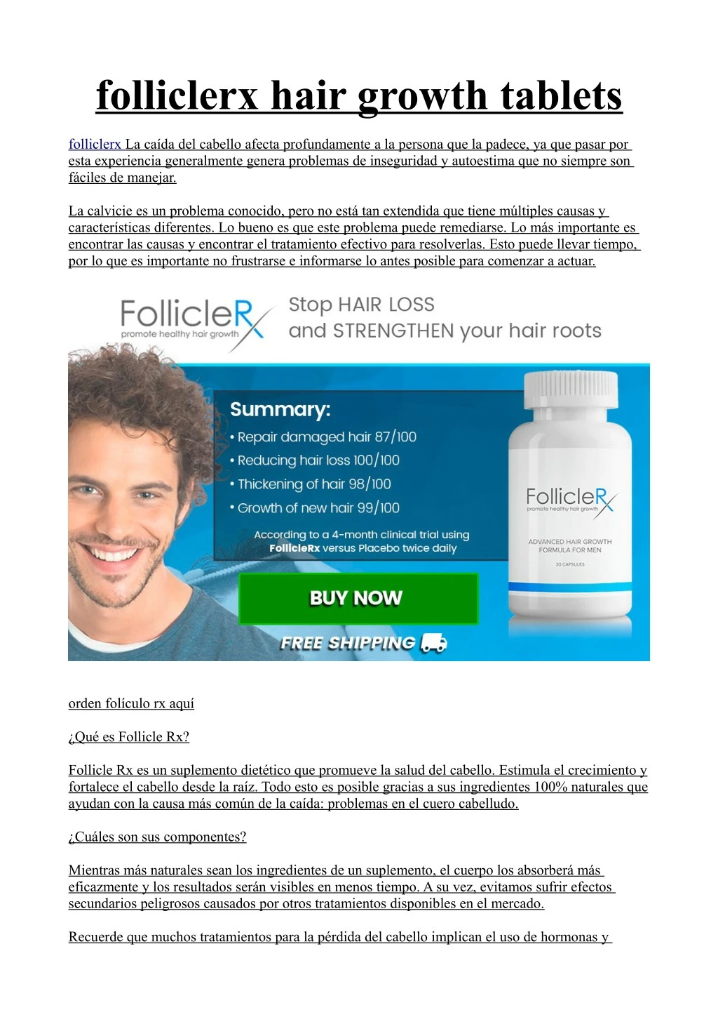 folliclerx hair growth tablets