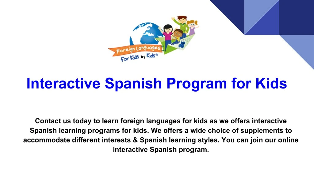 interactive spanish program for kids