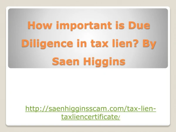 Saen Higgins Reviews on Tax Lien Investing and Social Responsiblity