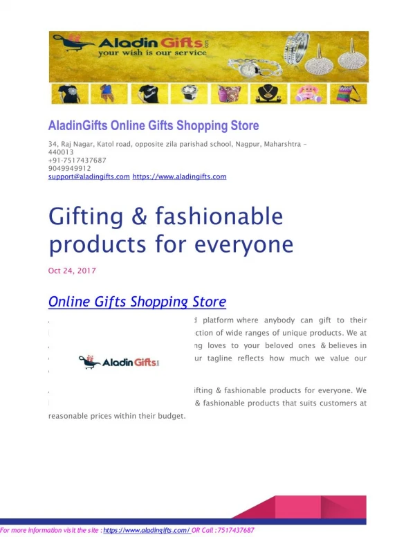 Gifting & fashionable products