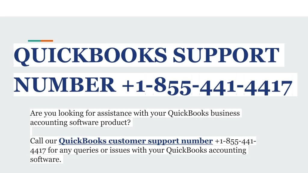quickbooks support number 1 855 441 4417