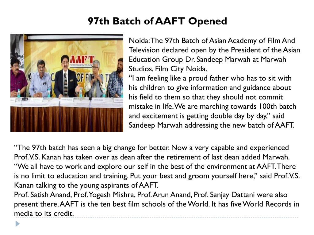 97th batch of aaft opened