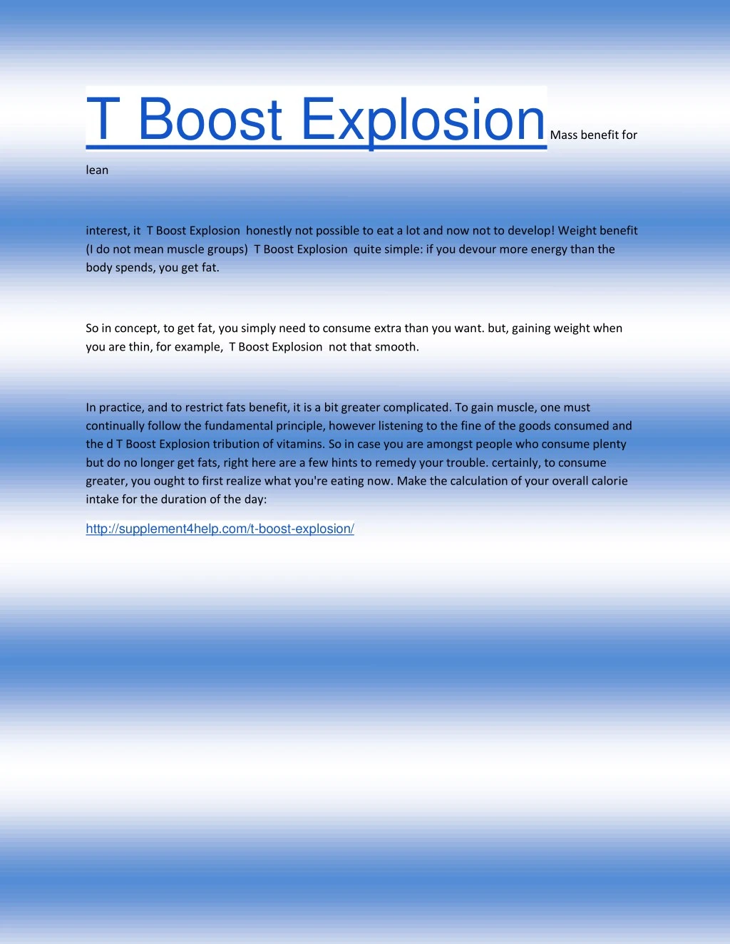 t boost explosion mass benefit for