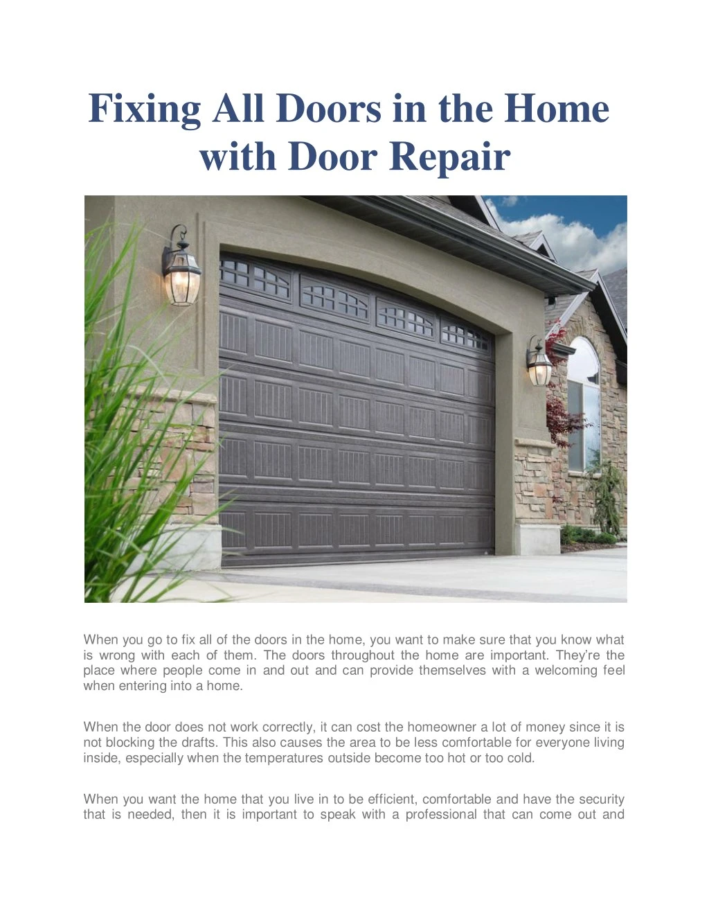 fixing all doors in the home with door repair
