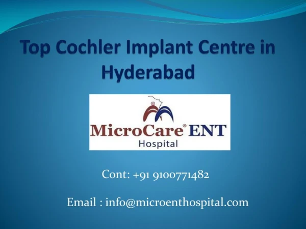 Top Cochler Implant Centre in Hyderabad,India