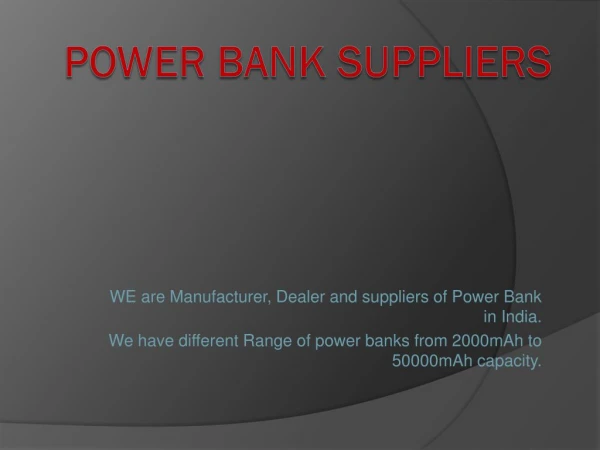 Power Bank Dealers in India