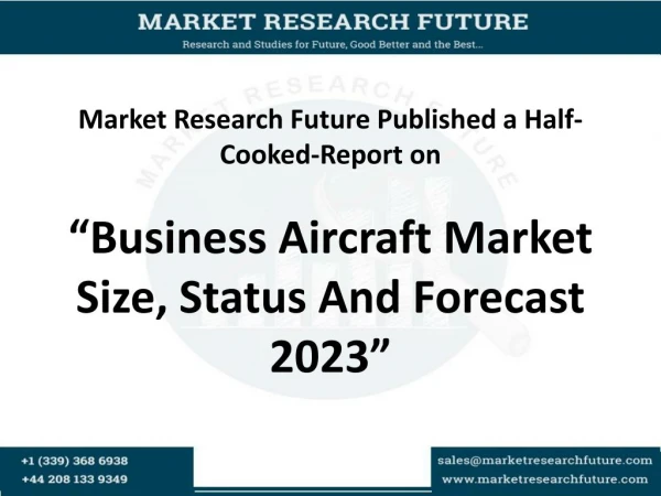 Business Aircraft Market to Significant Growth Foreseen by 2023
