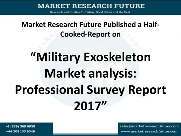 Military Exoskeleton Market Trends, Share, Growth Outlook to 2023