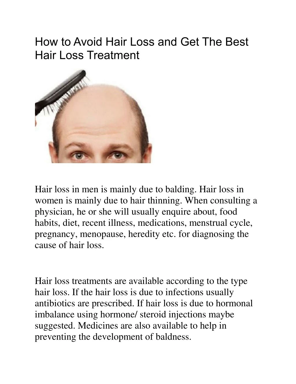 how to avoid hair loss and get the best hair loss