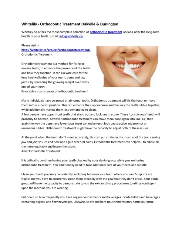 Whitelily - Orthodontic Treatment Oakville & Burlington