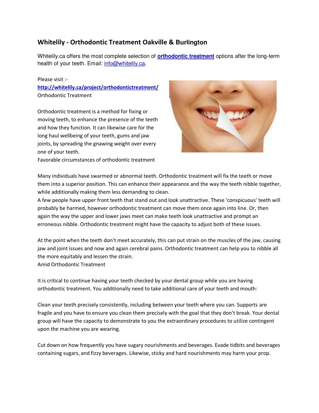 whitelily orthodontic treatment oakville