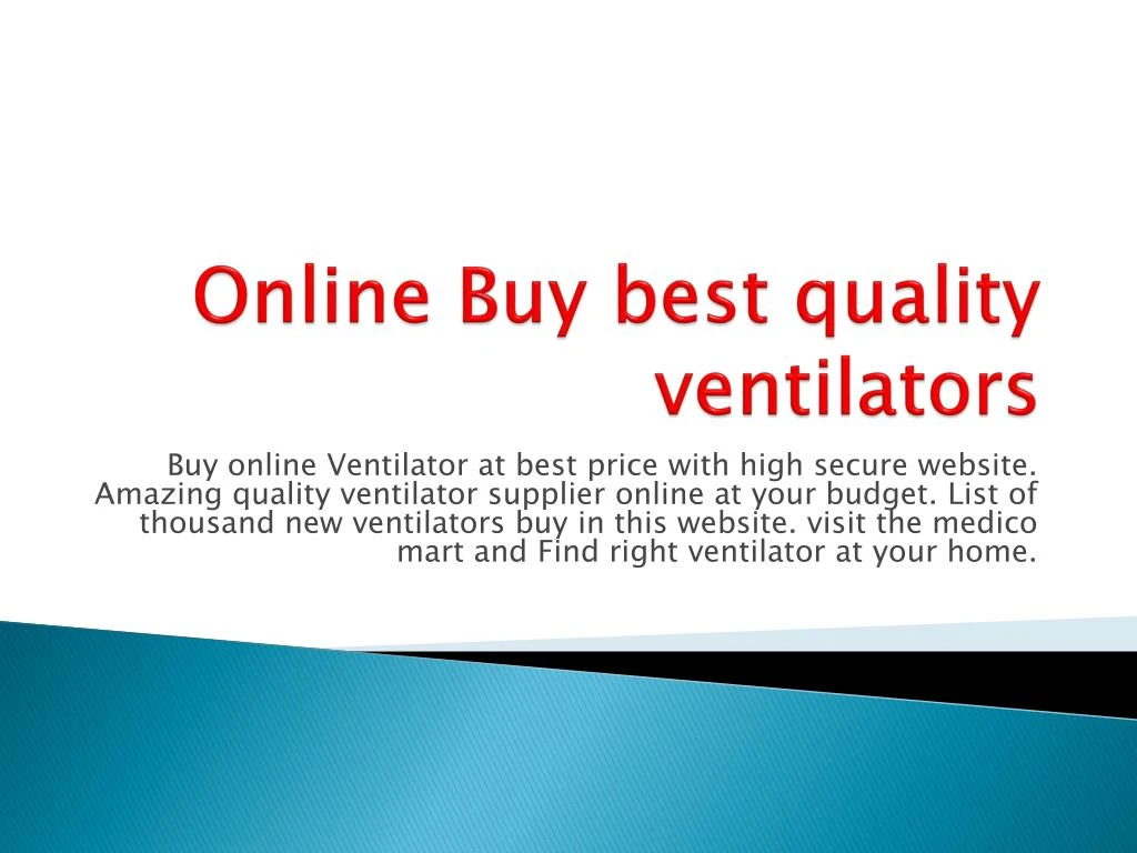 online buy best quality ventilators