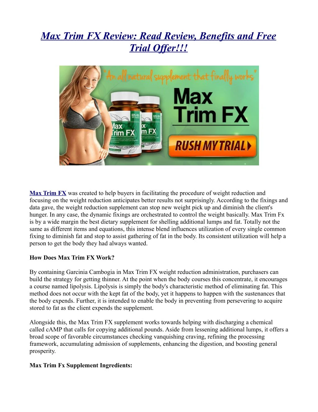max trim fx review read review benefits and free