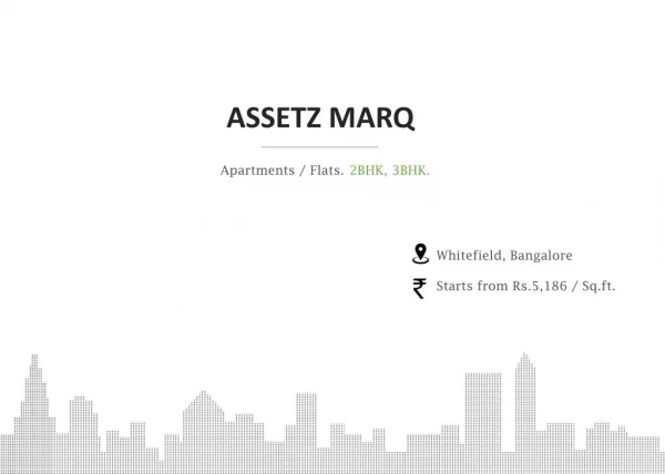 New Apartment For Sale From Assetz Marq Project Whitefield