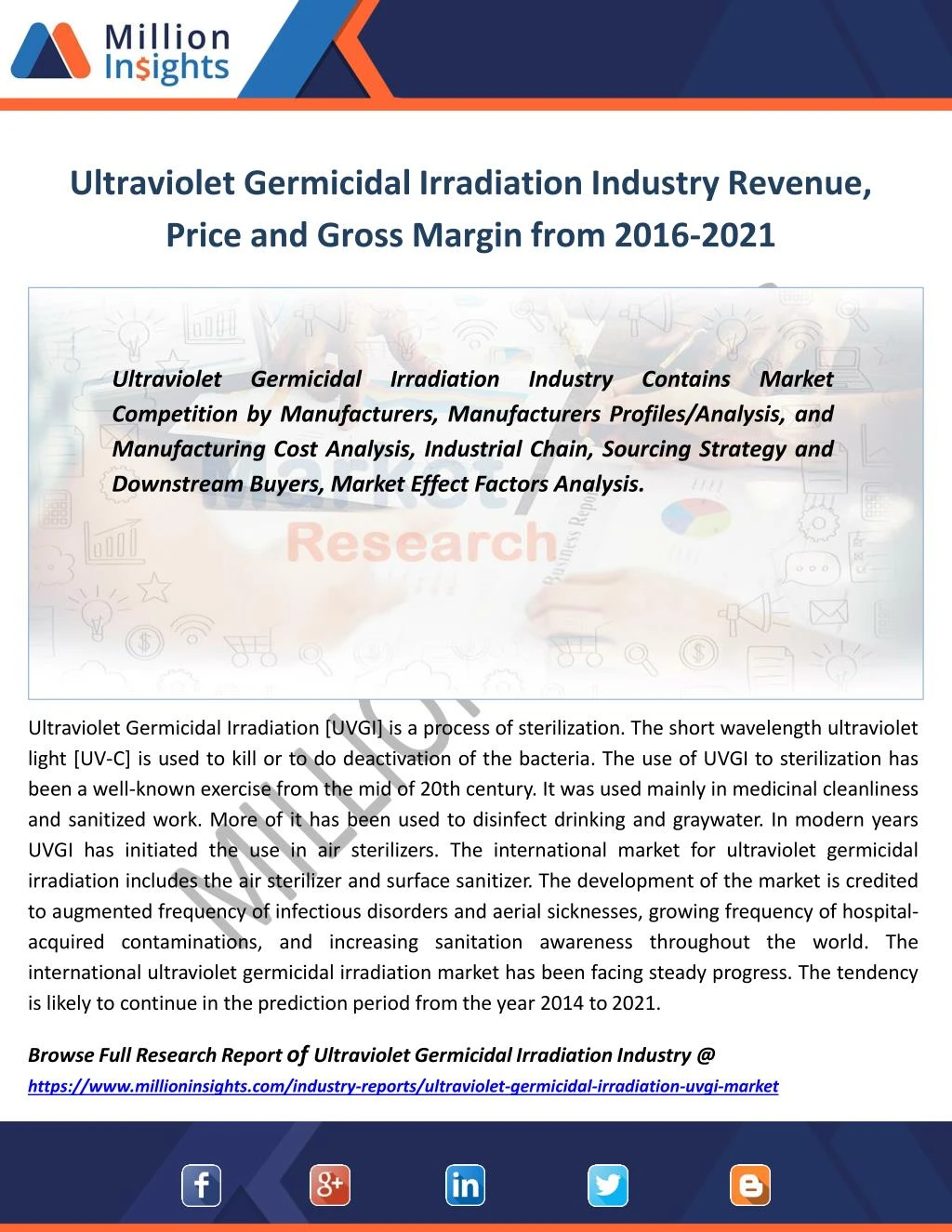 ultraviolet germicidal irradiation industry revenue price and gross margin from 2016 2021