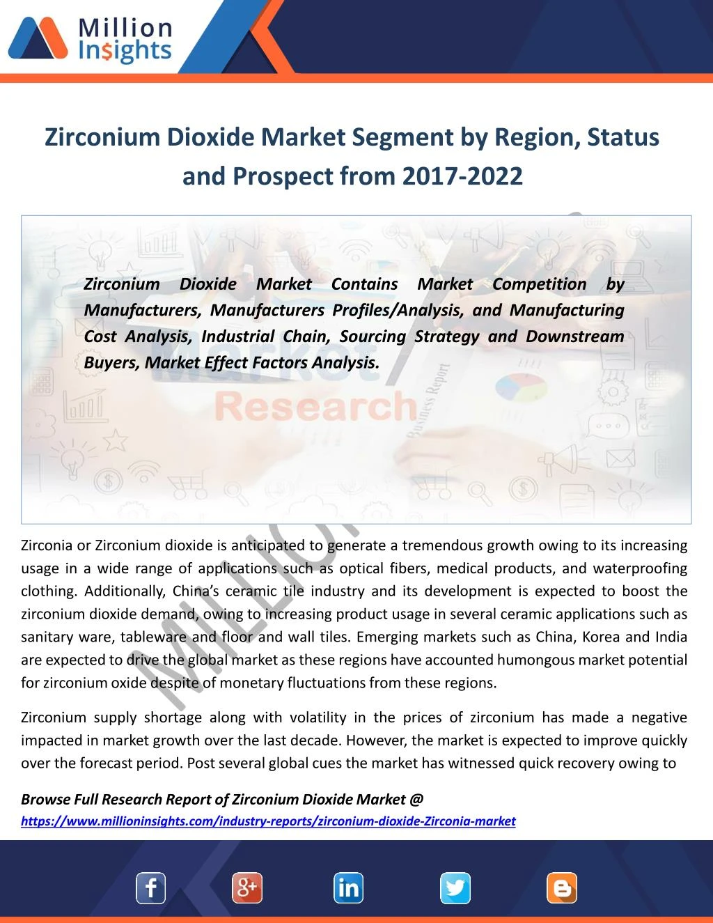 zirconium dioxide market segment by region status and prospect from 2017 2022