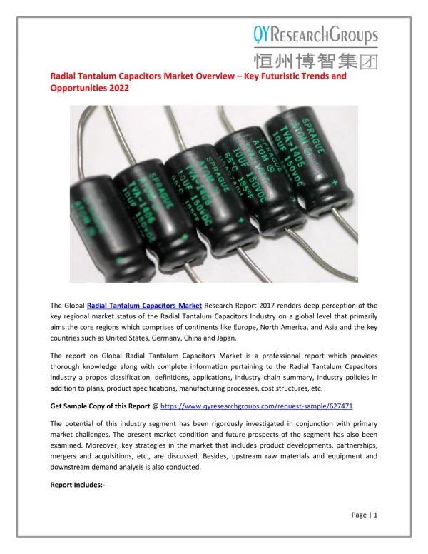 Global radial tantalum capacitors market research report 2017