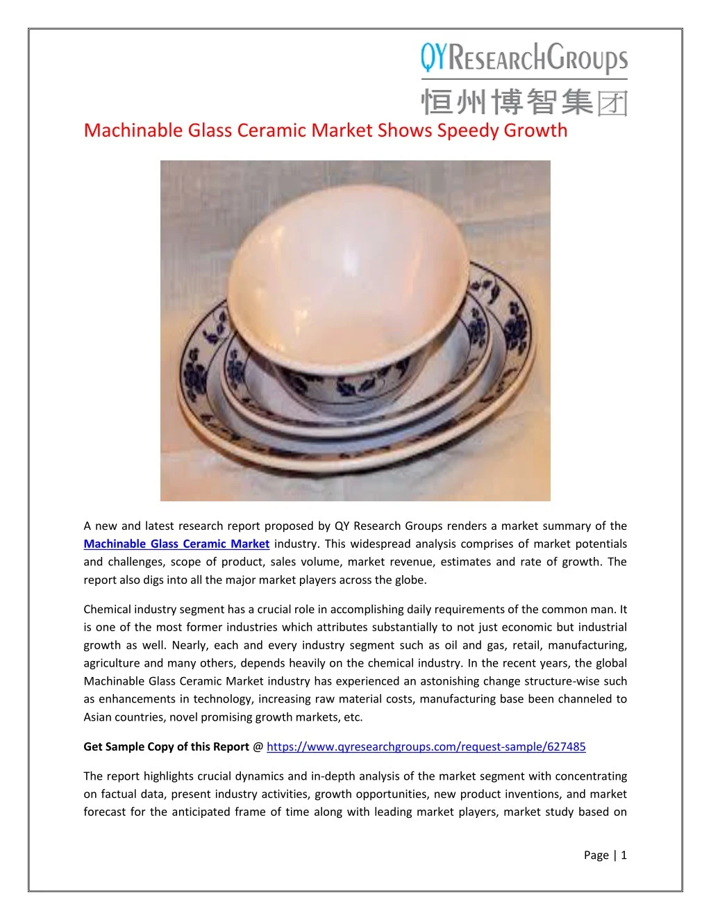 machinable glass ceramic market shows speedy