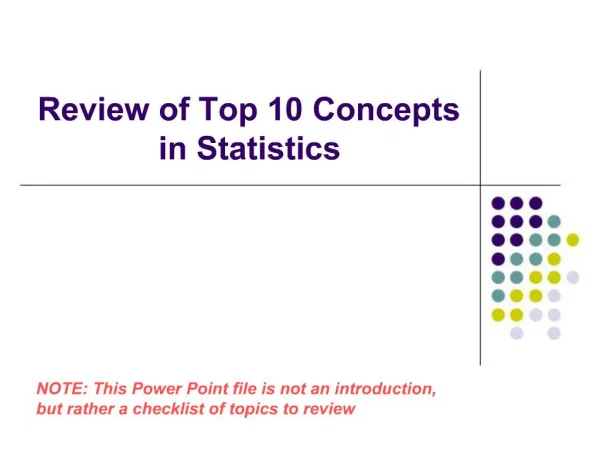 Review of Top 10 Concepts in Statistics
