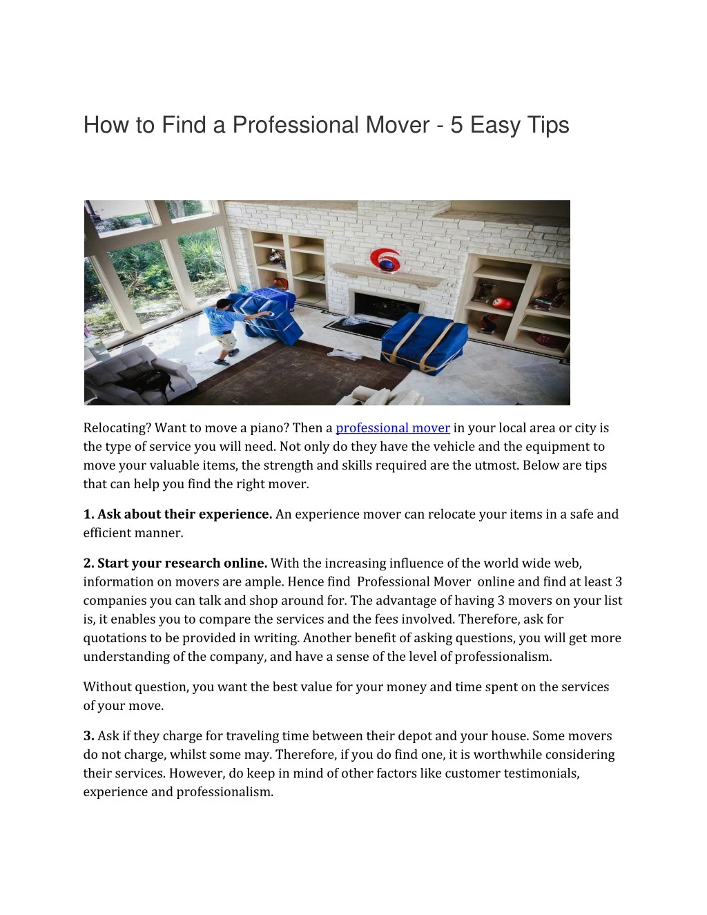 how to find a professional mover 5 easy tips