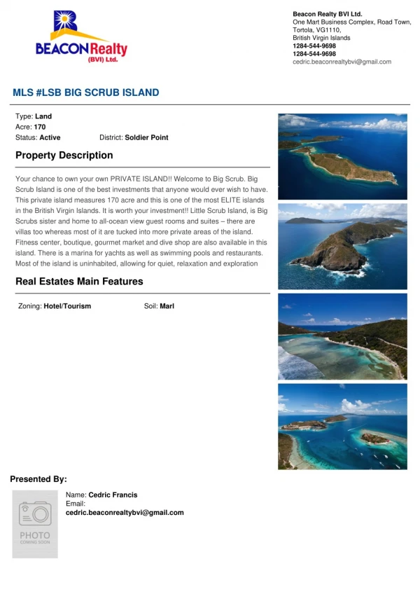 Big Scrub Island - Best Investment on Land in British Virgin Islands