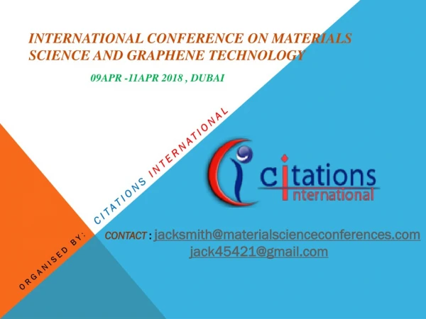 Materials Science Conference 2018