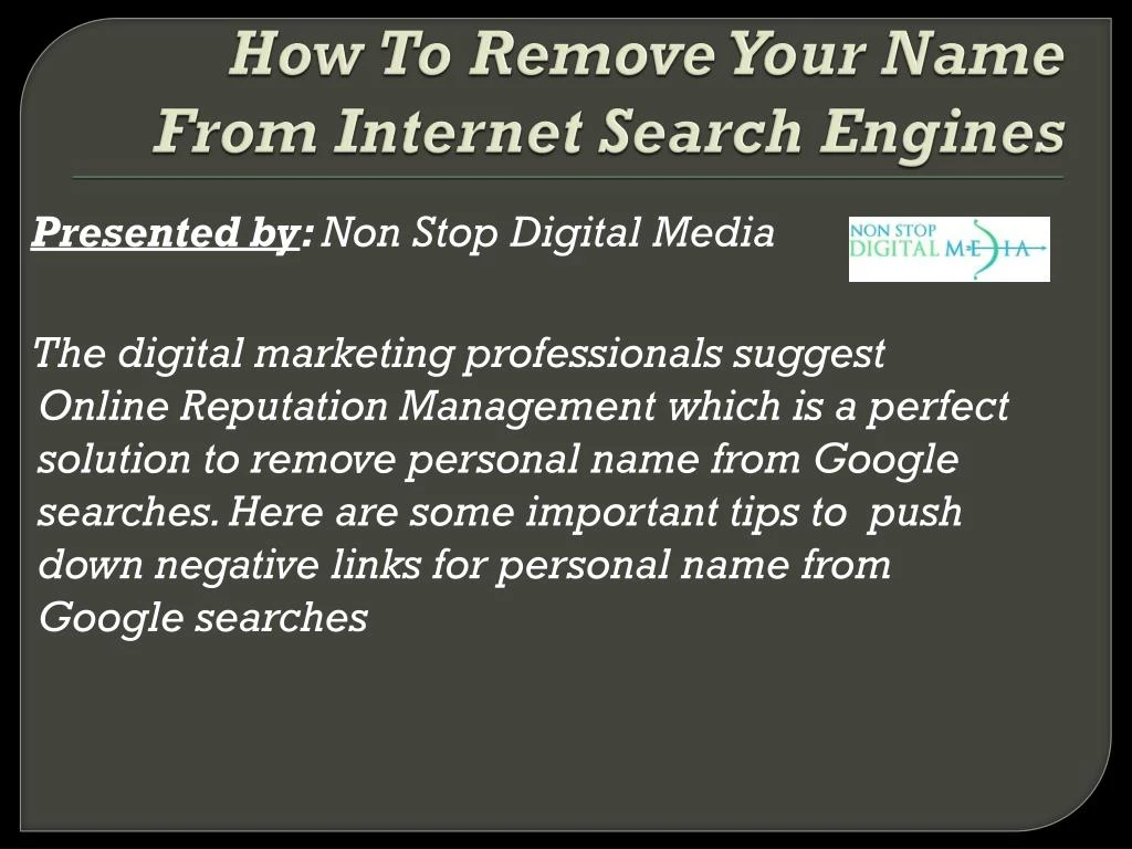 how to remove your name from internet search engines