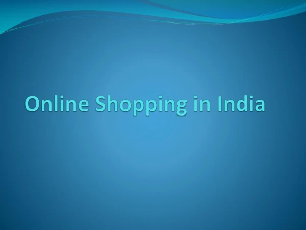 Online Shopping in India
