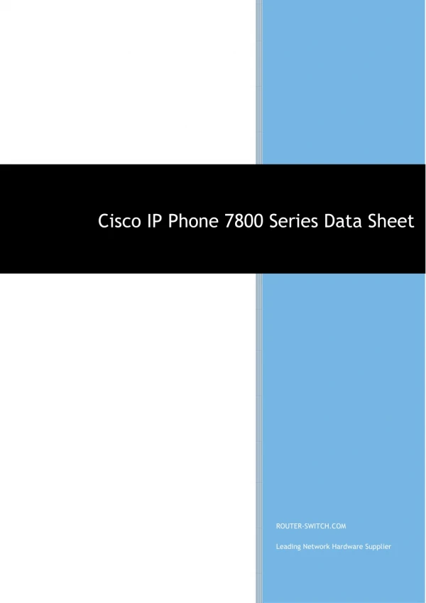 Cisco ip phone 7800 series data sheet