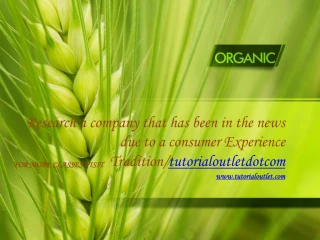 Research a company that has been in the news due to a consumer Experience Tradition/tutorialoutletdotcom - slide 1