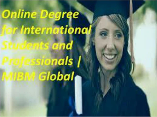 Online Degree for International Students and Professionals MBA program