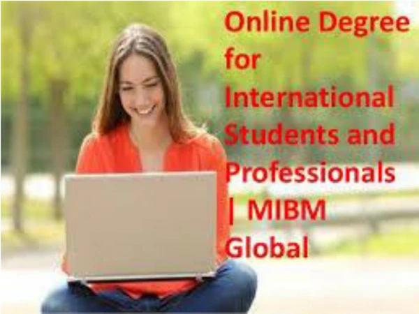Online Degree for International Students and Professionals MBA