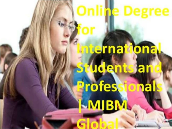 Online Degree for International Students and Professionals Portfolio Management