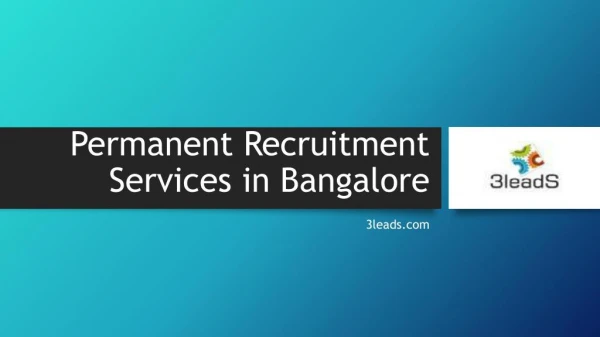 Permanent recruitment services in Bangalore