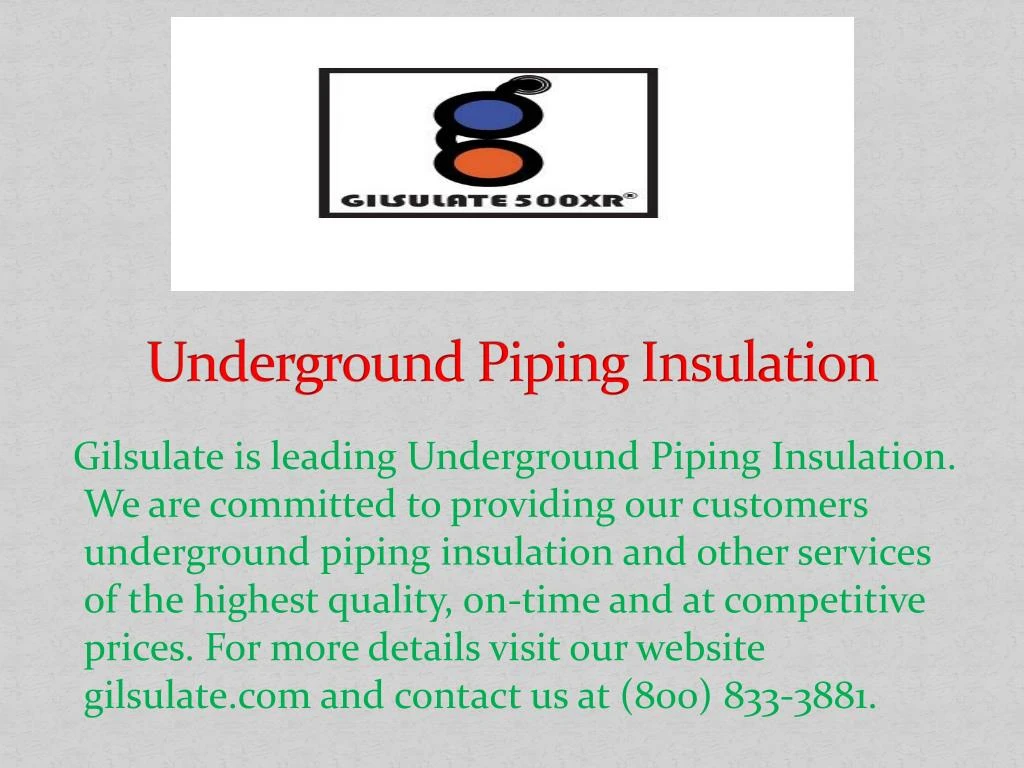 underground piping insulation