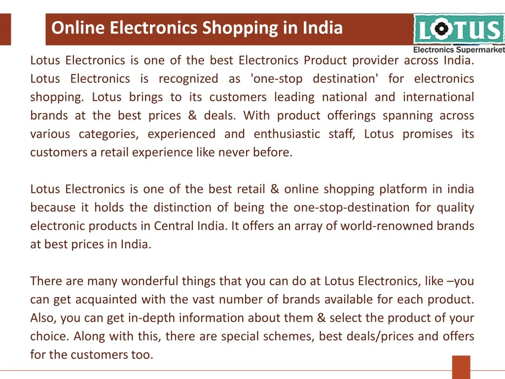 online electronics shopping in india