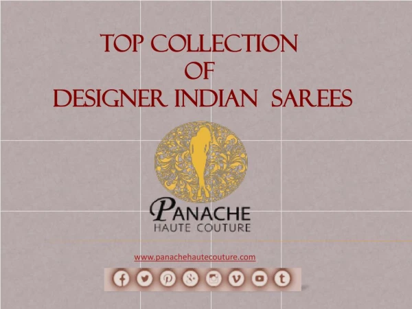 Top Collection of Designer Indian Sarees - Panache Haute Couture