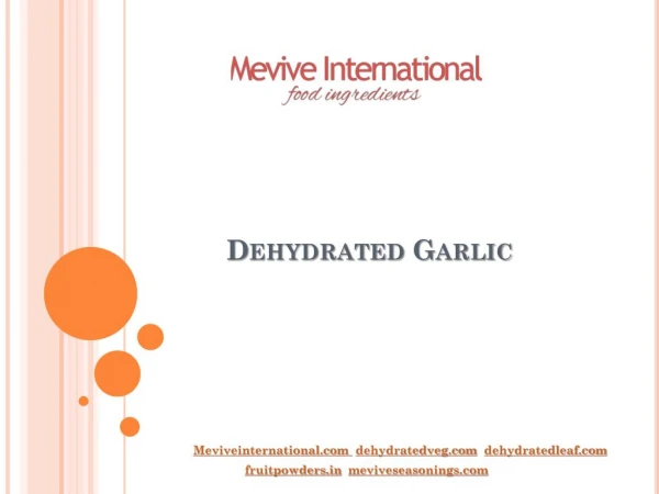 Dehydrated Garlic - Mevive International