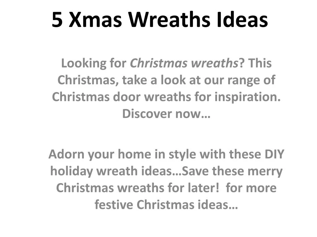 5 xmas wreaths ideas