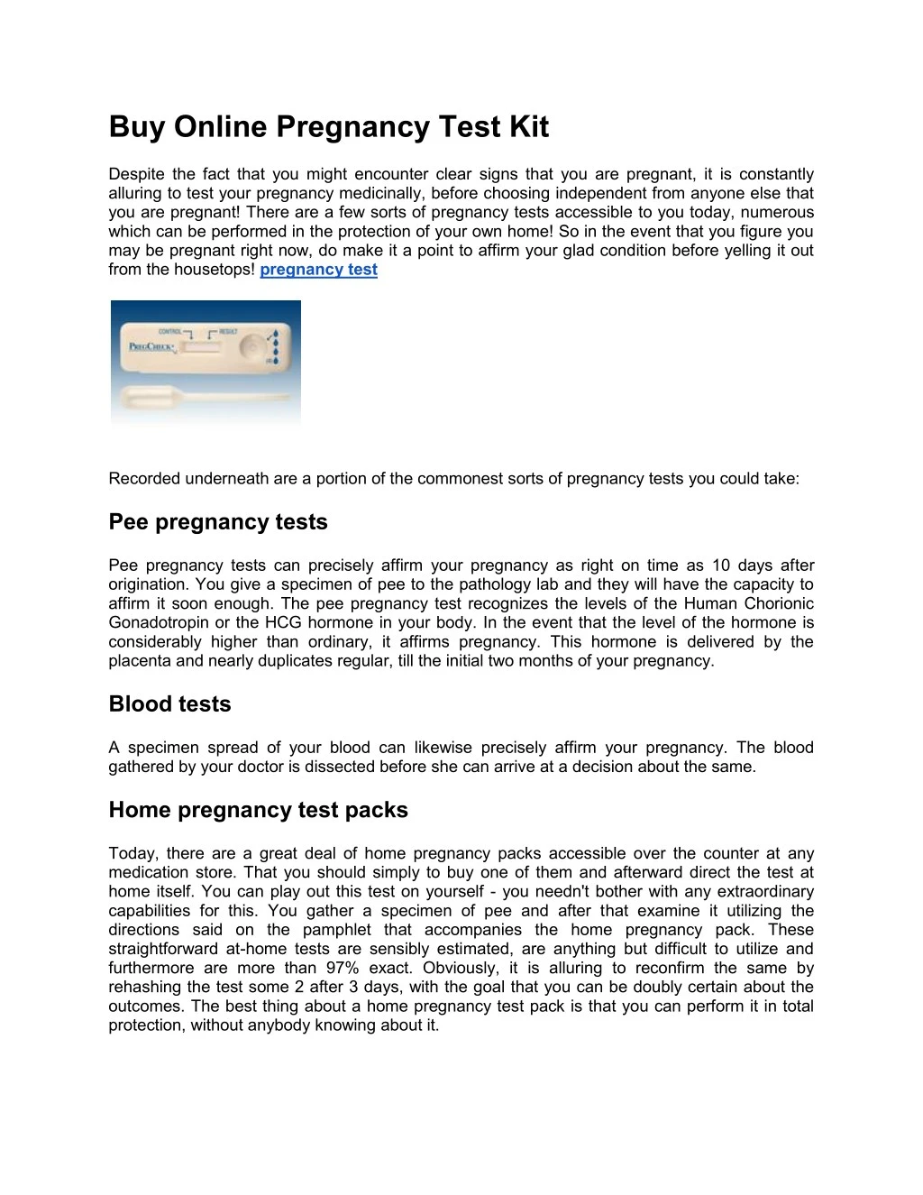 buy online pregnancy test kit