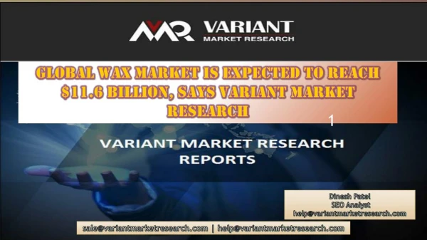 Global Wax Market Is Expected to Reach $11.6 Billion, Says Variant Market Research