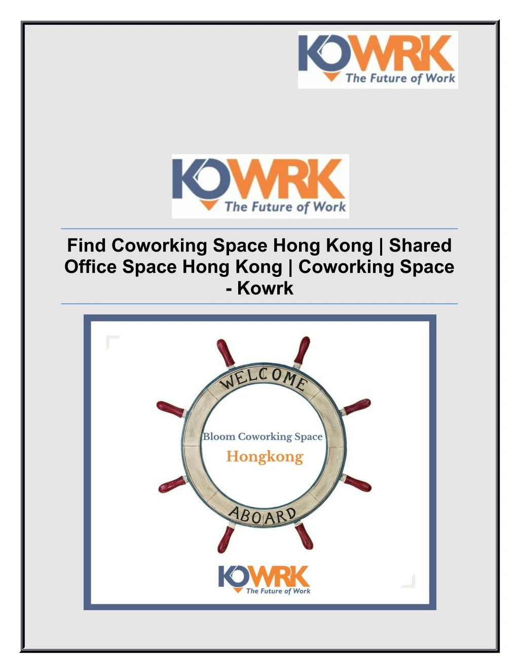 find coworking space hong kong shared office