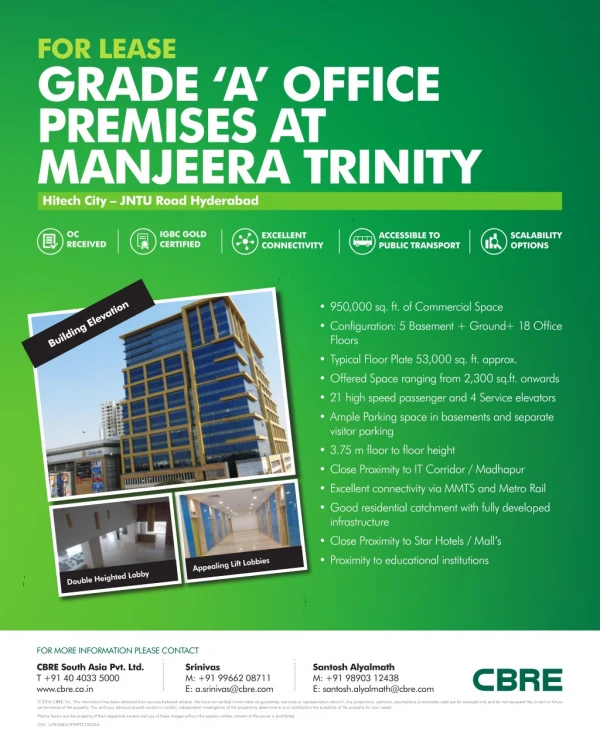 Office space for rent in hyderabad kukatpally-manjeeratrinitycorporate.com