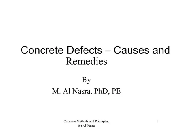 Concrete Defects Causes and Remedies