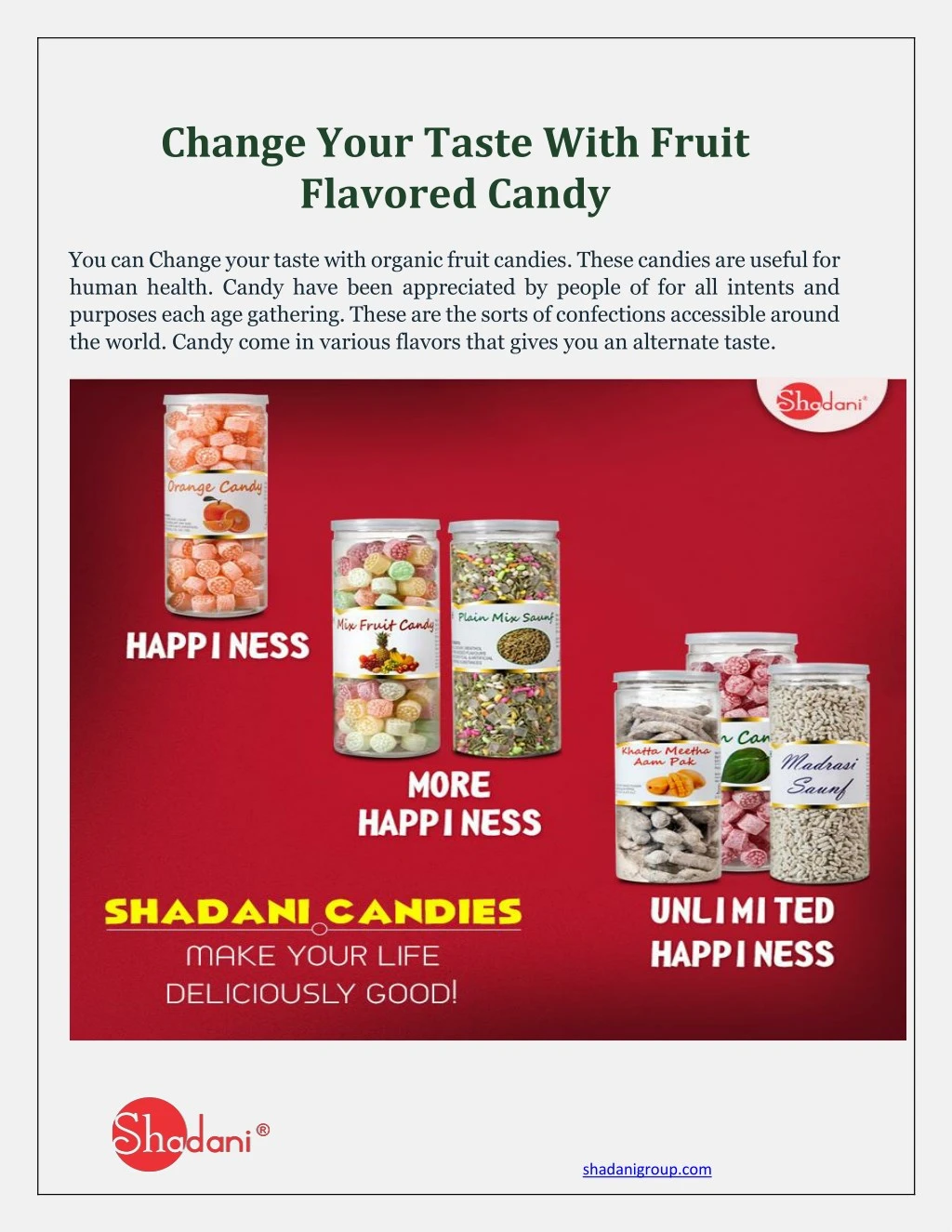 change your taste with fruit flavored candy