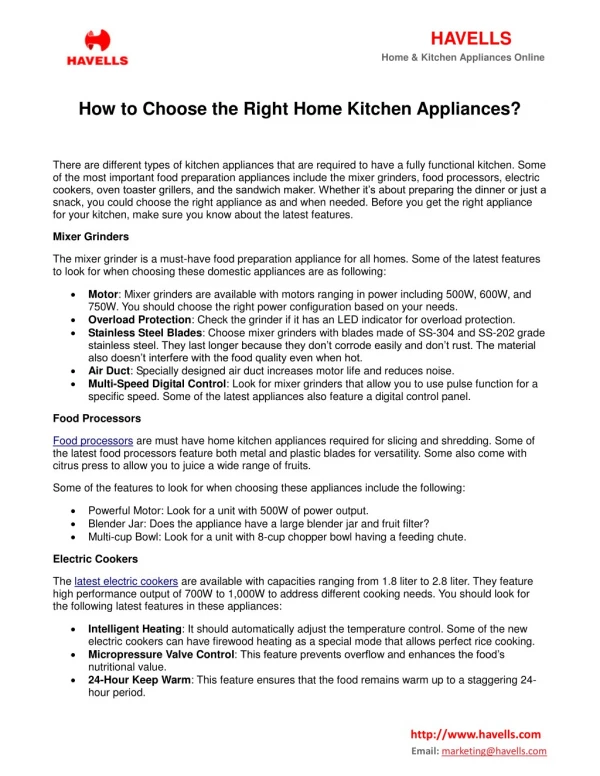How to Choose the Right Home Kitchen Appliances?