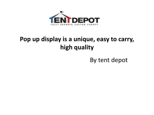 Pop up display is a unique, easy to carry, high quality