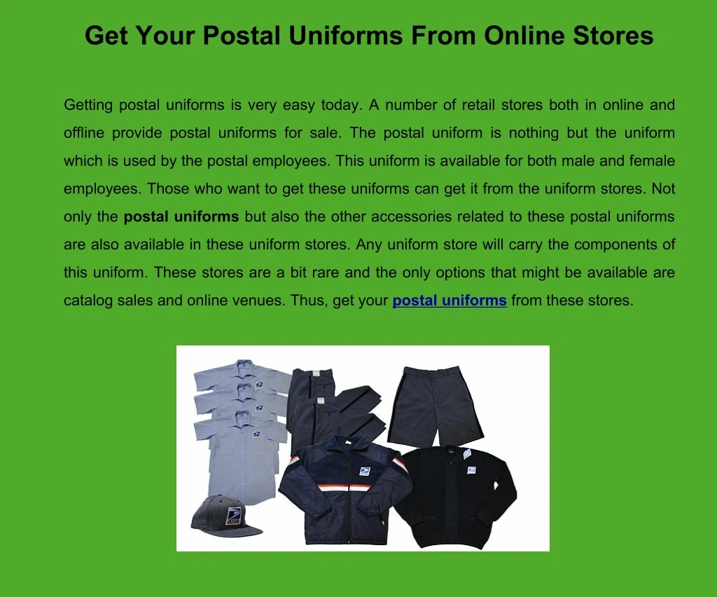 get your postal uniforms from online stores
